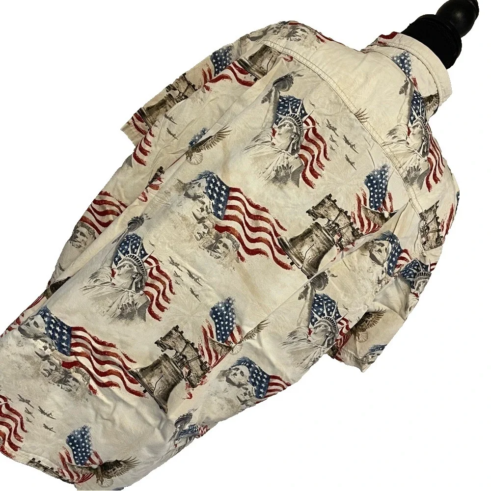 Red Head Brand 2XL Liberty Bell USA Flag Mt Rushmore Eagle Shirt Men Patriotic‎